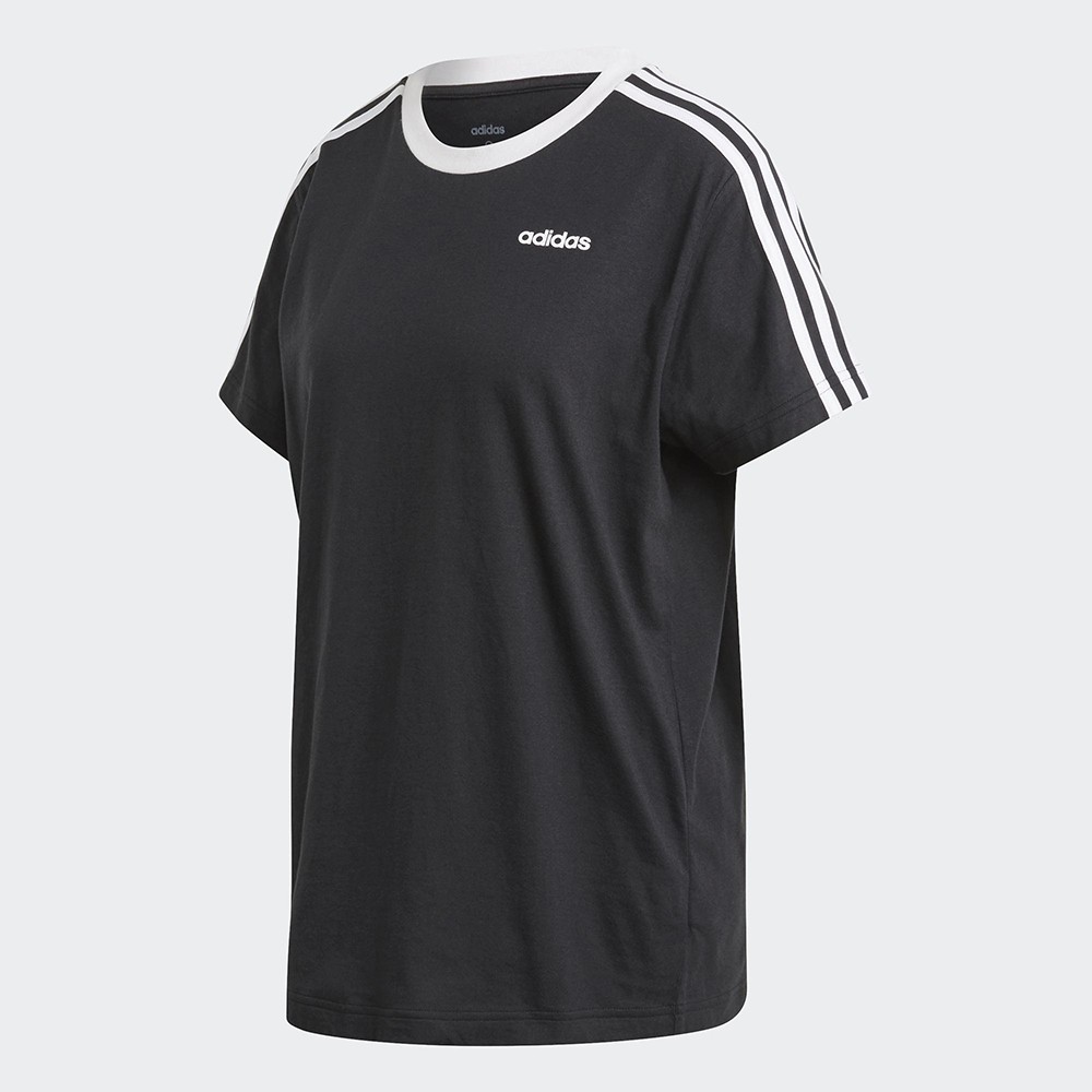 Adidas Essentials女款黑色男友風短袖上衣-NO.FN5776