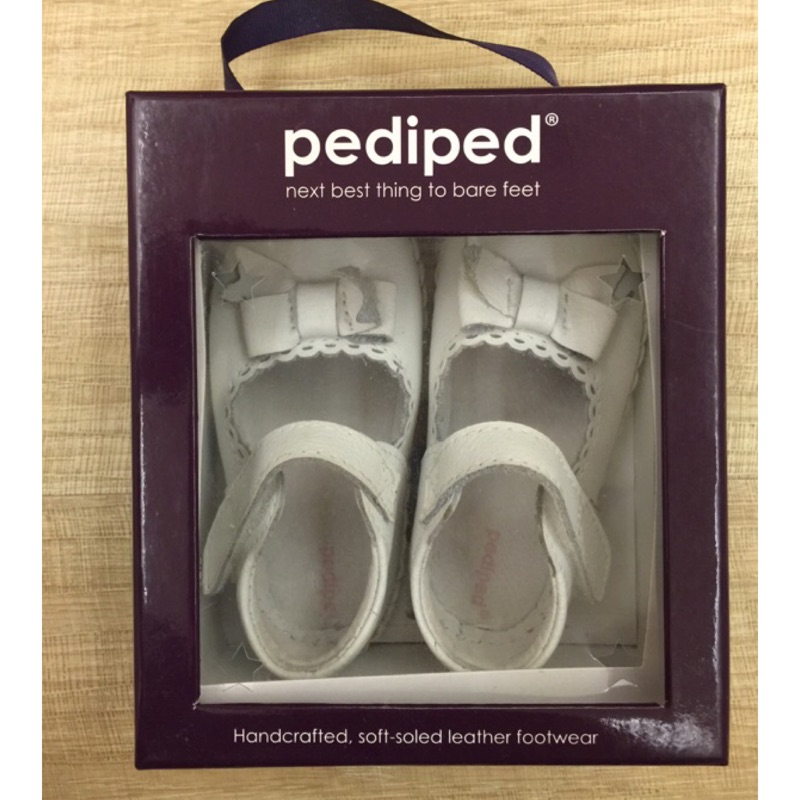 《美國Pediped》女寶寶白色氣質皮鞋（學步鞋）