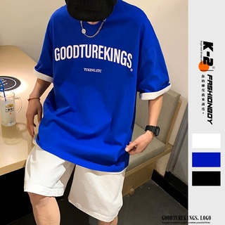 【K-2】GOODTUREKINGS LOGO 情侶穿搭 韓國 歐巴 短袖上衣 寬鬆落肩 OVERSIZE【B6296】