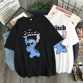 2021disney Stitch 夏季卡通上衣T恤時尚原宿女士T恤