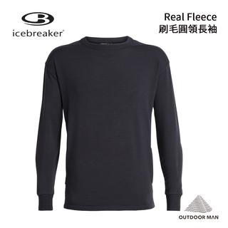 [Icebreaker] 男款 Real Fleece刷毛圓領長袖上衣/深藍 (IB104909-425)