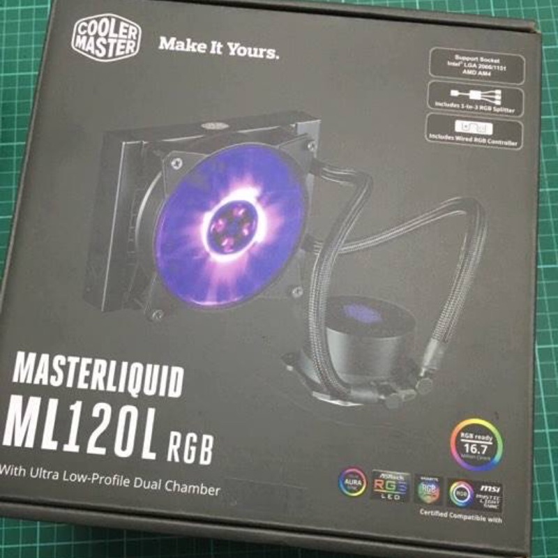 自售 二手 盒裝完整 coolerMaster酷碼 MasterLiquid ML120 RGB 水冷散熱器 價含運