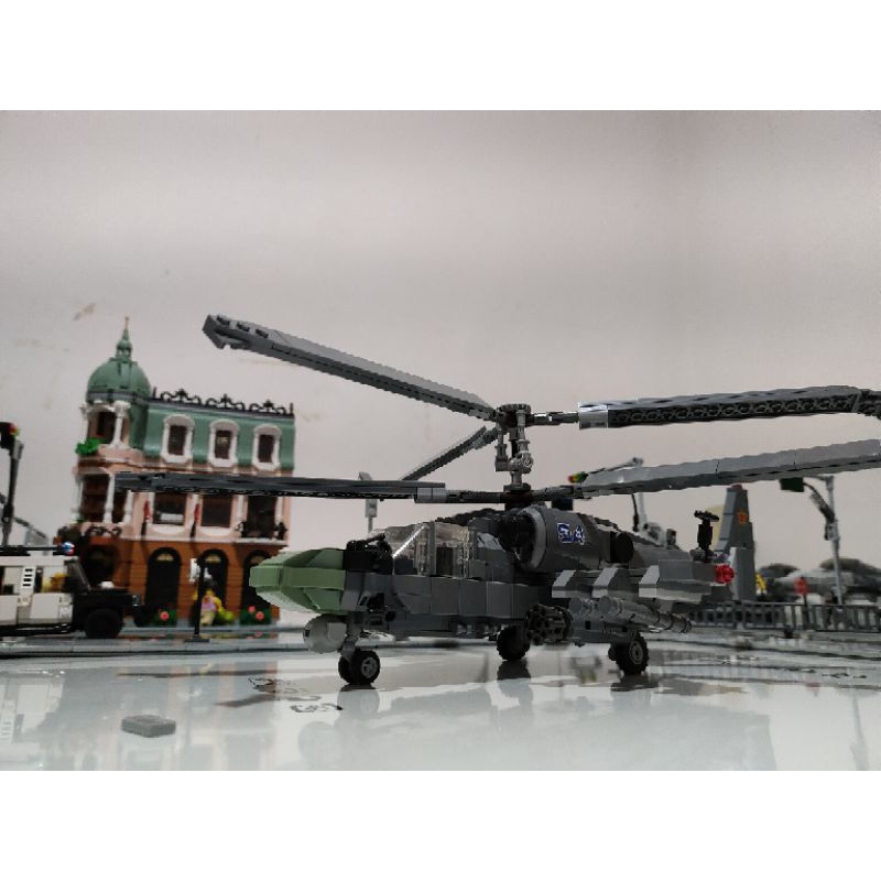 兼容樂高拼裝積木 brickmania 軍事MOC 成品 高仿真冷戰 現代 烏俄戰爭 俄羅斯 Ka52短吻鱷 武裝直升機