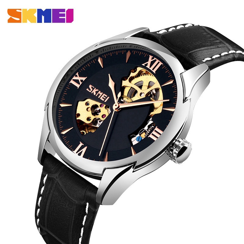 時刻美SKMEI 9223 男士高端全自動機械手錶抖音熱賣鏤空機械皮帶錶商務手錶機械錶鏤空- FindPrice 價格網