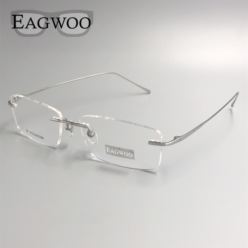 純鈦眼鏡無框光學框架處方眼鏡無框眼鏡寬臉長鏡腿 145 毫米