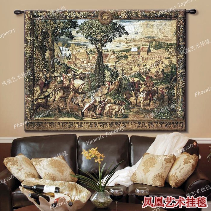 9 鳳凰藝術掛毯美國進口掛毯壁毯墻飾布藝軟裝 國王狩獵 蝦皮購物