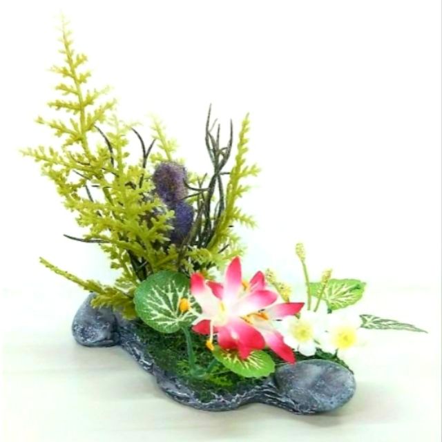 野皮花草仿真水草造景裝飾花草美化魚缸石頭庭園 10 5 4 8 12cm 圓圓水族 蝦皮購物