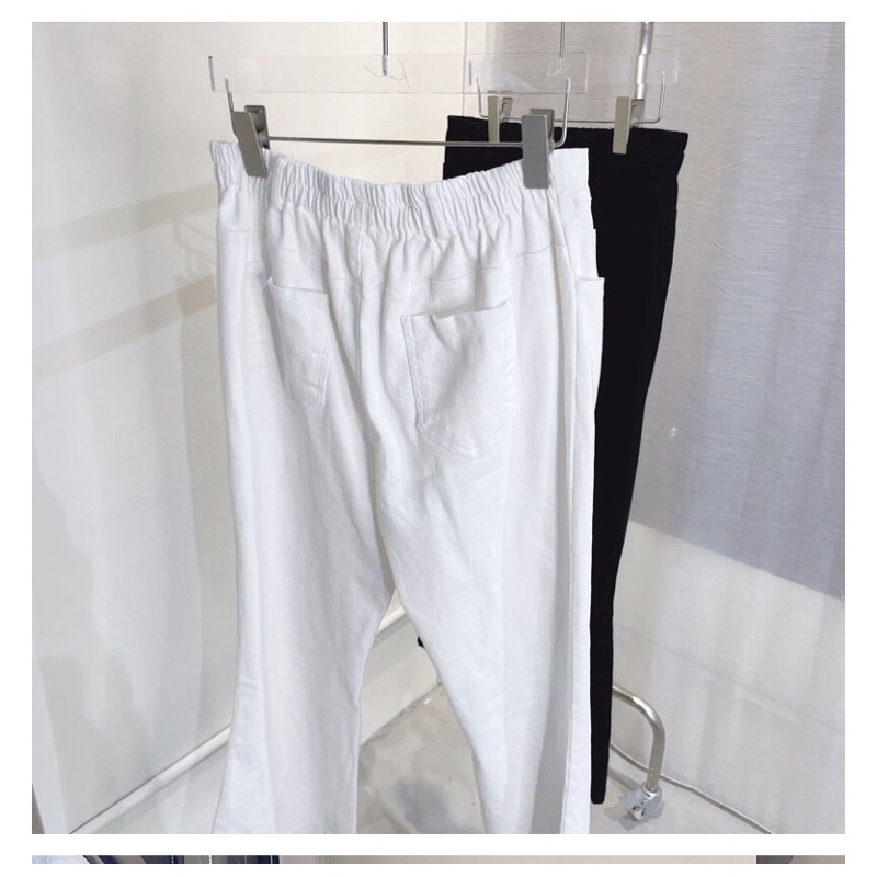 kuan official 美腿前叉靴型褲 全新白色1碼