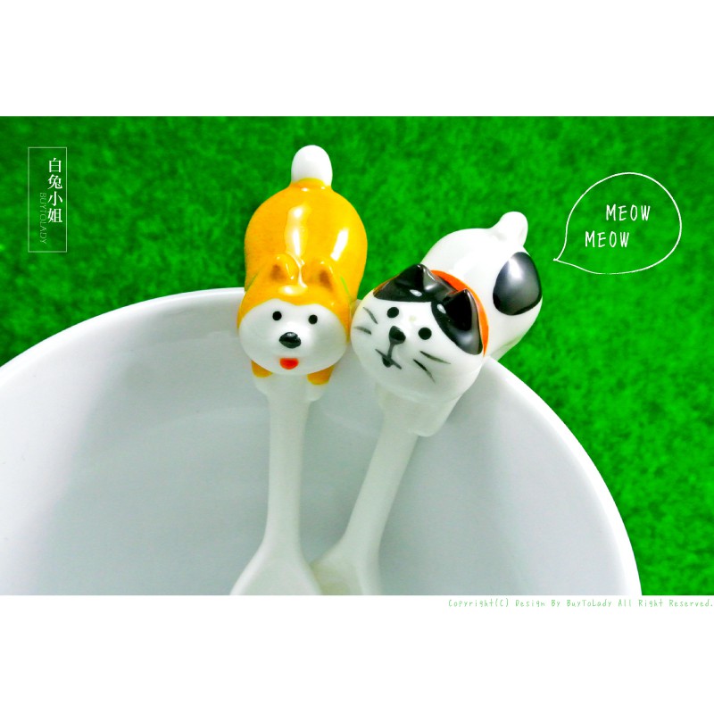 【現貨】日本帶回 Declo Concombre 療癒系貓貓 柴犬 杯緣子 攪拌棒 湯匙 咖啡匙 小茶匙
