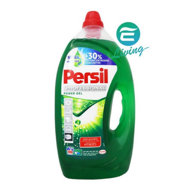 單買區【PERSIL 德國科技】濃縮高效能洗衣精、綠色、凝露、強力洗淨配方、5L/罐、100杯【比利時】