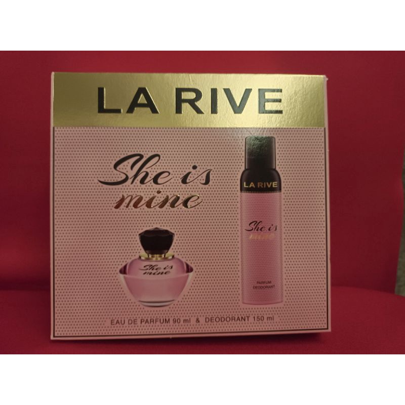 LA RIVE She is mine香水禮盒 90ml淡香精/150ml香水噴霧（盒損）