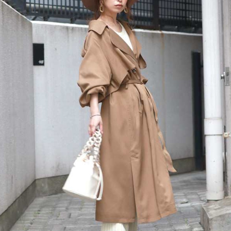 Ungrid〔K0385-801〕日本熱銷款-寬鬆長版風衣外套(2色)