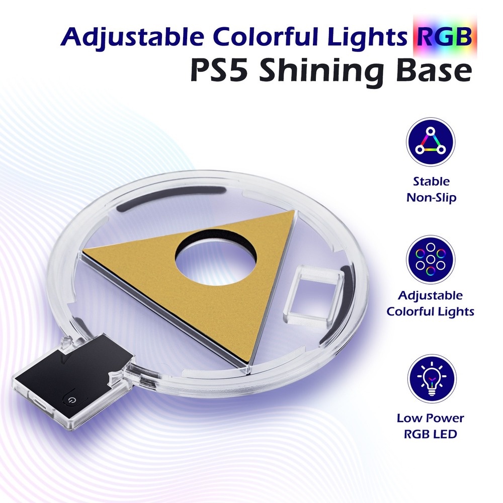 Playstation 5 PS5 主機立式支架底座 LED 氛圍 RGB 發光, 帶 4 種模式燈光遊戲機支架配件