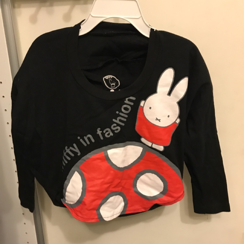 二手 2% miffy米飛兔 男女嬰幼兒童長袖棉造型上衣 專櫃品牌 前短後長