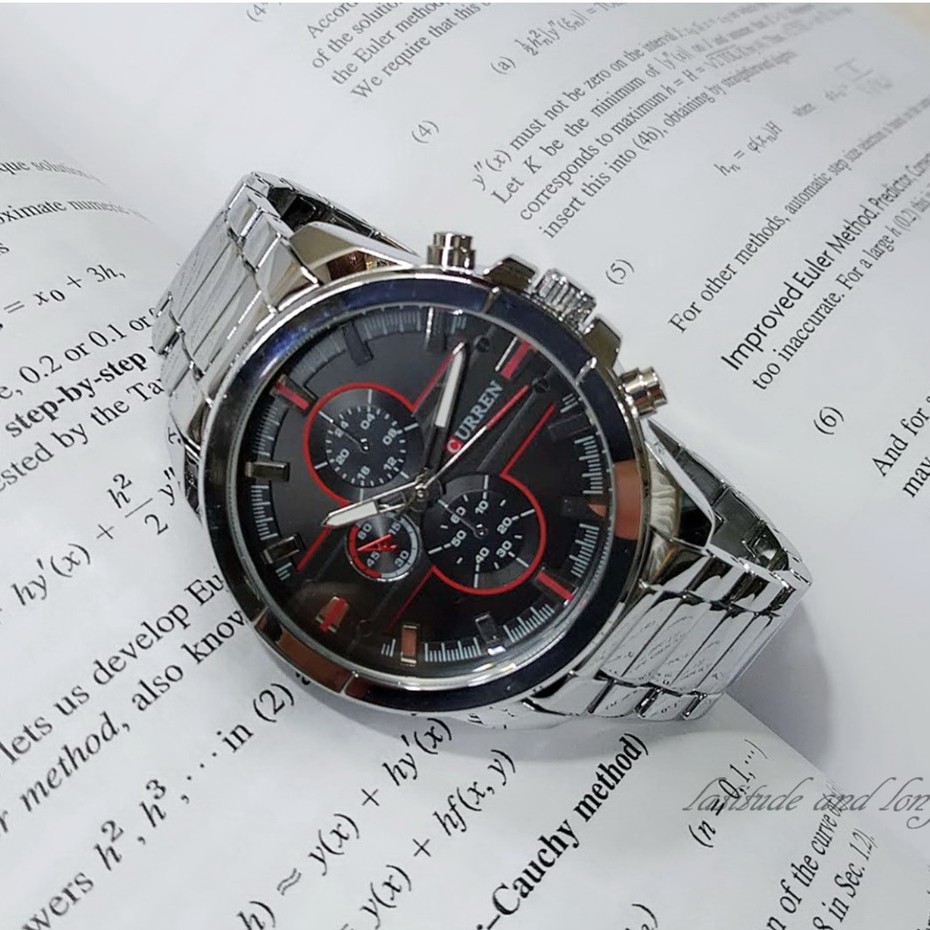 CURREN卡瑞恩仿三眼造型錶 酷炫有型 金屬感 立體鏡面設計 實心金屬錶帶 最man的手錶 8274