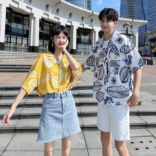 【COUPLE】❗❗夏季花襯衫情侶裝短袖外套