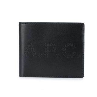 全新 現貨 法國 時裝 A.P.C. Bi-fold 皮夾 短夾 錢包 真皮 質感 休閒 時尚 黑