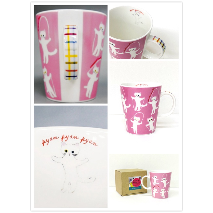 日本製馬克杯水杯茶杯繪本畫家Ecoute!Minette貓系列六款生活型態可愛有趣色彩豐富角色獨特居家用品日本代購