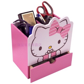 🎉優惠價 【羅曼蒂克專賣店】正版 木製 Hello Kitty 頭型收納置物盒 桌上收納盒 KT-630094