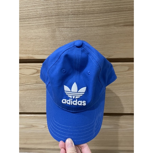 adidas三葉草棒球帽全新藍色