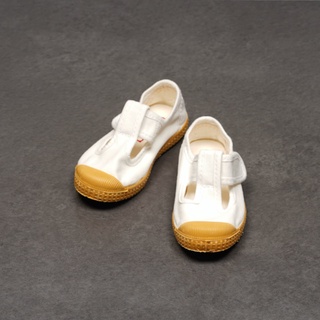 西班牙國民帆布鞋 CIENTA J77997 05 白色 黃底 經典布料 童鞋 T字款