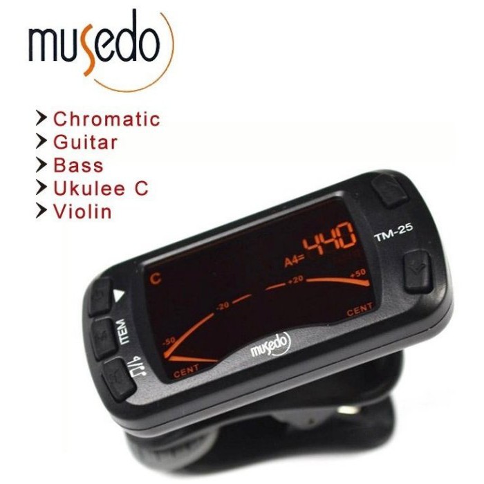 【【蘋果樂器】】No.150 全新MUSEDO TM-25 冷光 2合1夾式調音器、節拍器(EMT-320)