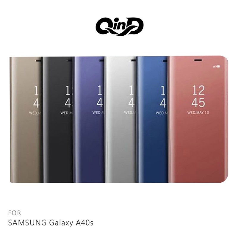 !強尼拍賣~QinD SAMSUNG M30/A40s 透視皮套 掀蓋 硬殼 手機殼 保護套 支架