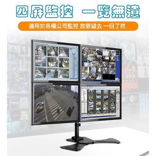 四臺螢幕 股票 展示 廣告 多屏 螢幕 支架 四屏 電視架 可360度旋轉 顯示器 電腦桌架 桌上型 夾桌 臺中 西區