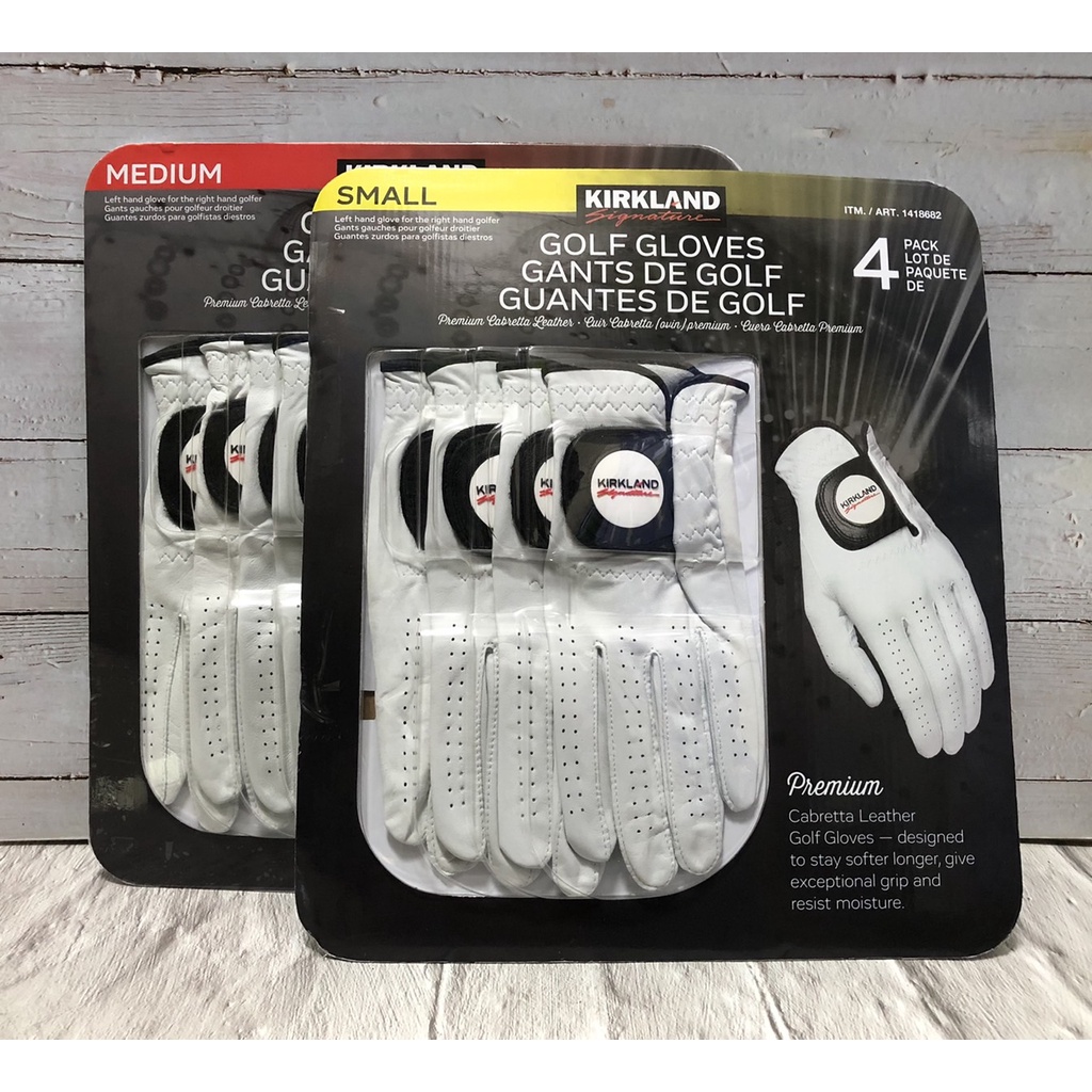 💃 摩登黑妞 💃Kirkland科克蘭 真皮 高爾夫 手套 新包裝 附球標 左手套適用於右手打者 盒損 1418682