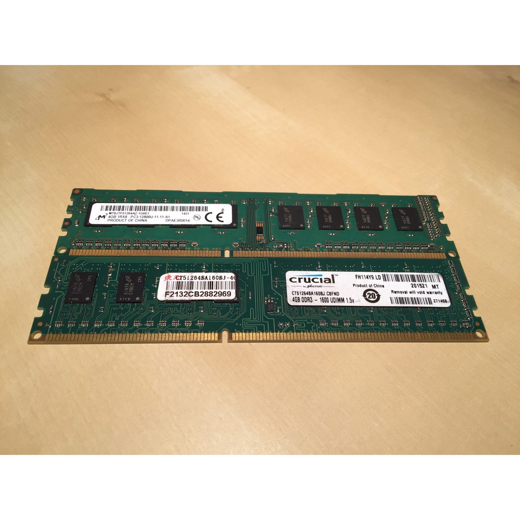 美光Micron DDR3-1600 4G_crucial_單面顆粒