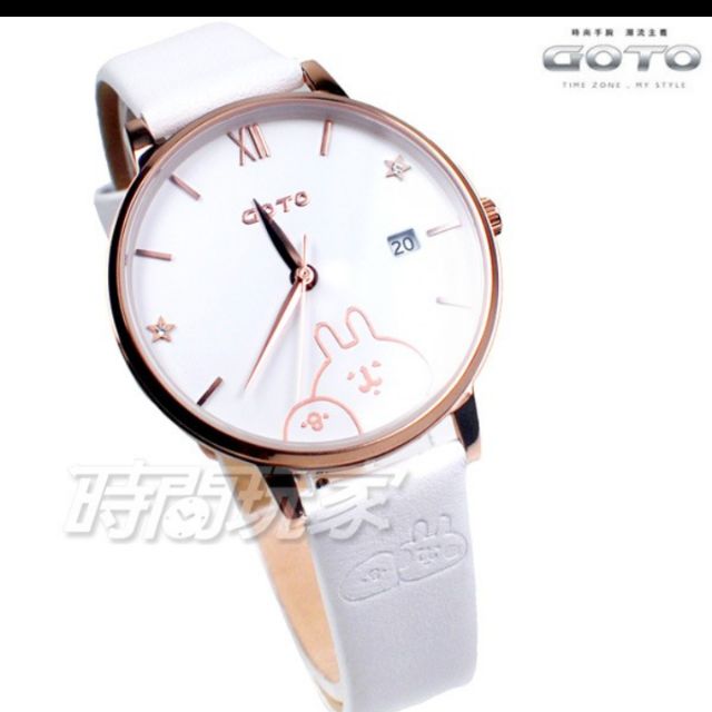 GOTO  卡娜赫拉 33mm 白色 皮帶  手錶