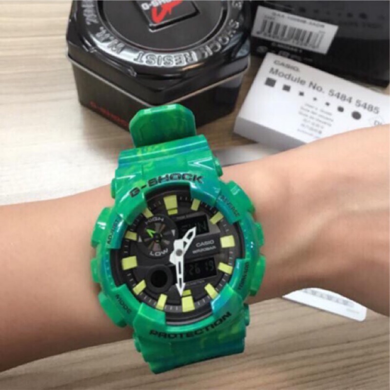 朱ㄚ蠻二手商品 G Shock綠色防水衝浪手錶 蝦皮購物