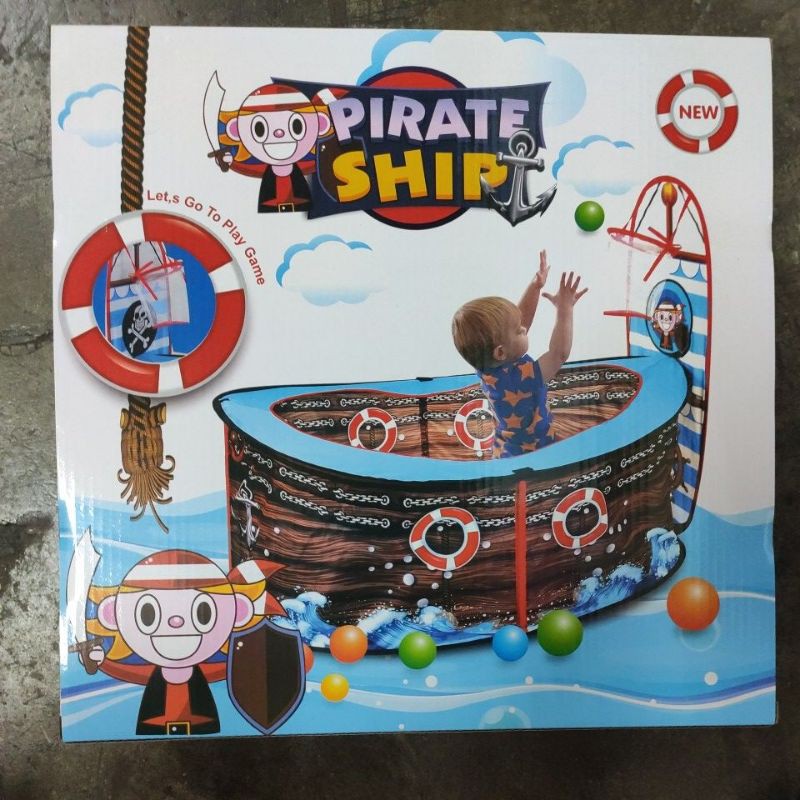 海盜船投籃球池 球池玩具 折疊收納球池 投籃玩具 海盜船 球池 遊戲屋 投籃遊戲 海洋球池 兒童帳篷 兒童城堡