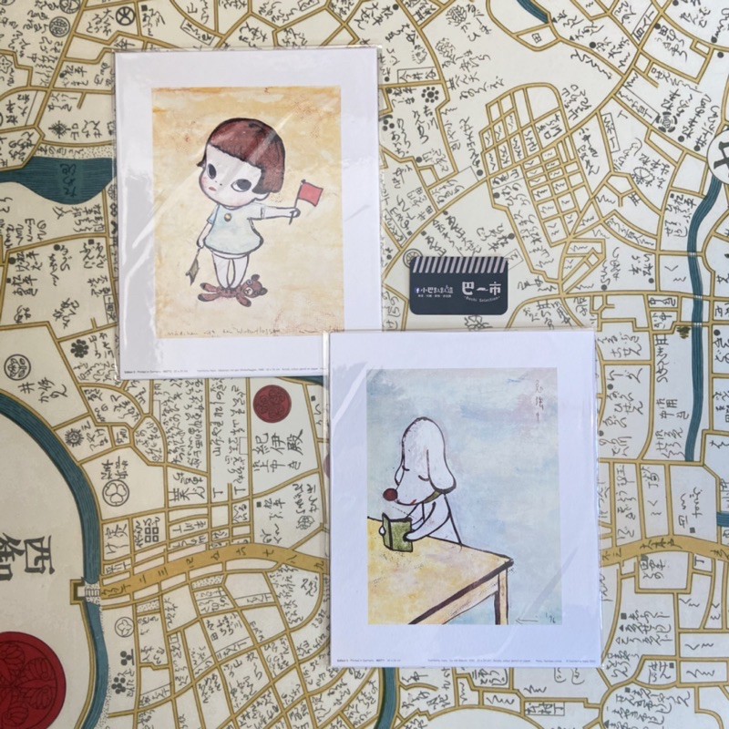 *《小巴趴趴造》現貨！日本～奈良美智海報 / 無框畫 30x24公分 用功的大狗 拿旗子的少女（勉強中/手旗少女）