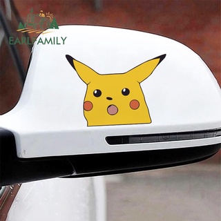 EARLFAMILY 13 釐米皮卡丘動漫可愛汽車貼紙保險槓筆記本電腦後視鏡露營車遮擋劃痕乙烯基貼花防水汽車造型