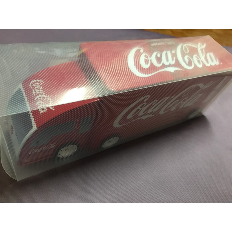 全新限量絕版可口可樂Coca-Cola鐵皮貨櫃車；約40*10*14公分