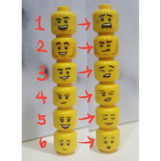 樂高  Lego 黃色 人偶 頭 雙面 全新品