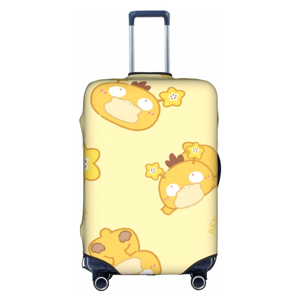 精靈寶可夢 Pokémon Psyduck 行李箱蓋可水洗的手提箱保護套防刮手提箱套適合 18-32 英寸行李箱