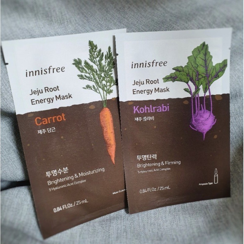 【Ms尹小姐씨】 innisfree 濟州根莖植萃面膜 紅蘿蔔 芥蘭 韓國 面膜 試用包 寒蘭 香榧 櫻花果凍霜