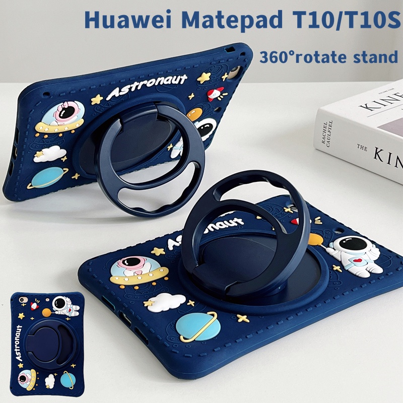 華為 Matepad T10 9.7吋保護套 T10S 10.1吋AGS3-W09平板電腦360旋轉橫豎支架手提防摔外殼
