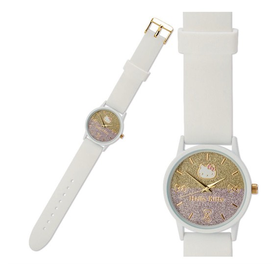 日本🇯🇵代購：三麗鷗Hello Kitty 矽膠帶手錶（漸變閃光）【預購】
