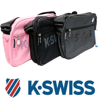鞋大王K-SWISS BG031(007深灰)、(008黑色)、(667粉紅) 27×9×20㎝尼龍材質側肩包