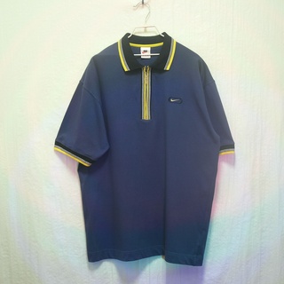 三件7折🎊 Nike polo衫 短袖 藍灰 極稀有 老品 復古 古著 Vintage