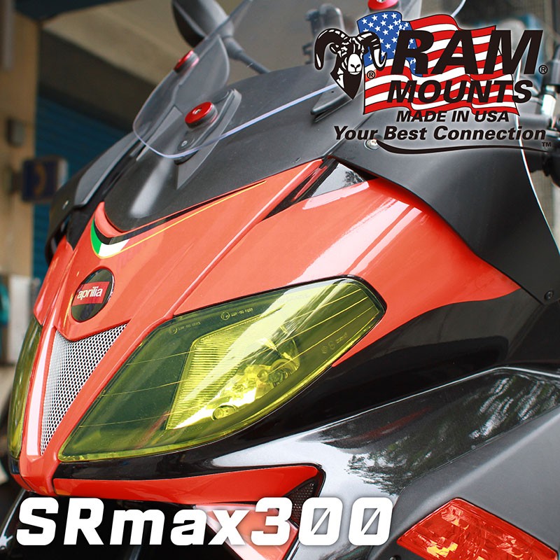 。摩崎屋。RAM MOUNT手機架,APRILIA SR MAX 300,實車安裝 4~5.4吋手機 PD3U/202U