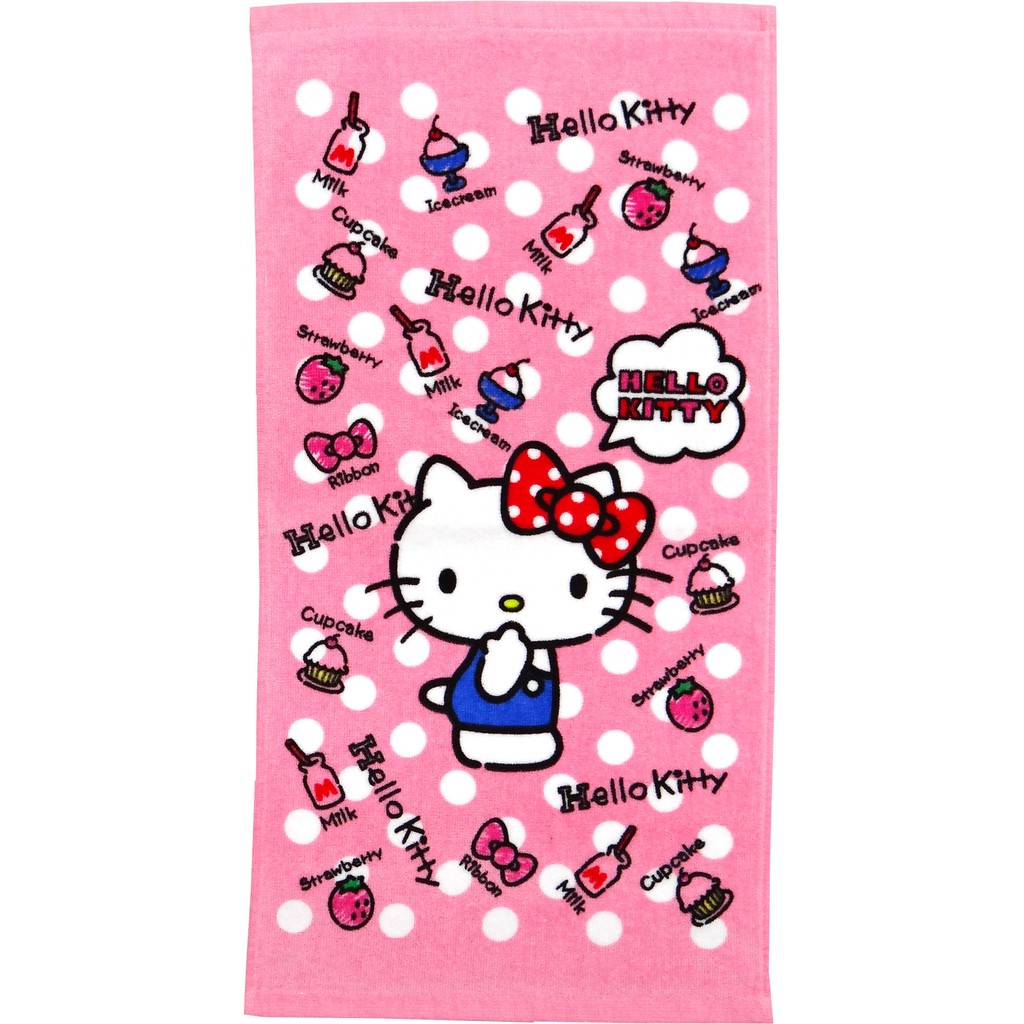 【Sanrio三麗鷗】凱蒂貓甜點童巾 100%棉 28x54cm