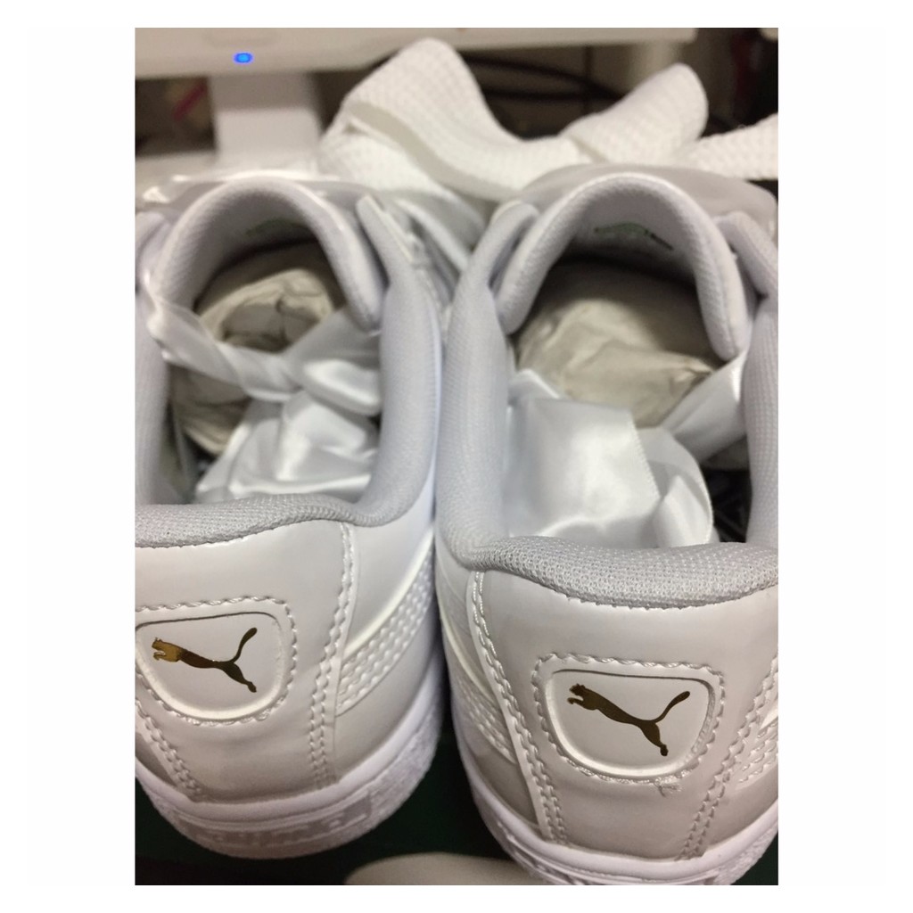 (全新現貨) PUMA Basket Heart 緞帶 蝴蝶結 白鞋 蕾哈娜-降價