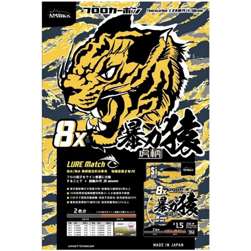 剩1.5一個，AMIKA 暴力猿0.8-5.0 虎年 虎柄 8X pe線 猛哥釣具❌不能用折扣碼