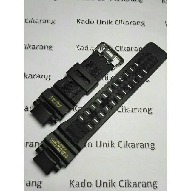 Hitam 黑色橡膠錶帶或錶帶適用於卡西歐 G-Shock GW-A1100 條紋金色