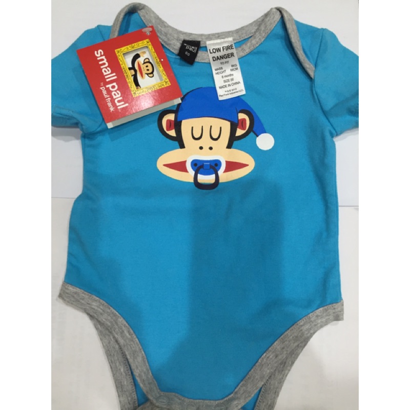 (全新）Paul Frank嬰幼兒大嘴猴藍色棉質連身童裝
