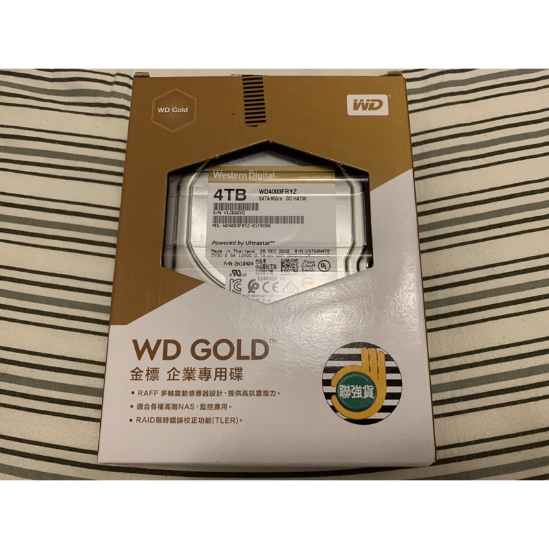WD【金標】4TB 3.5吋企業級硬碟(WD4003FRYZ) 免運